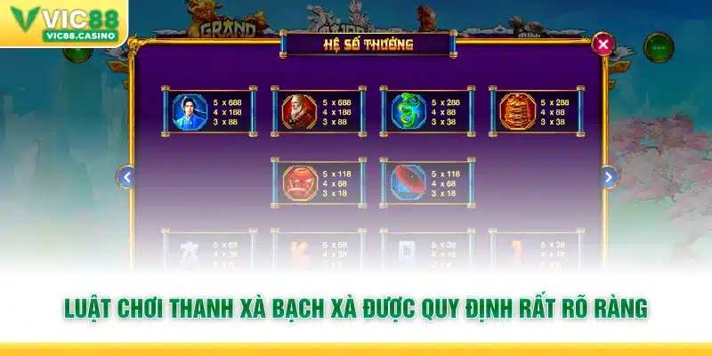Luật chơi Thanh Xà Bạch Xà được quy định rất rõ ràng
